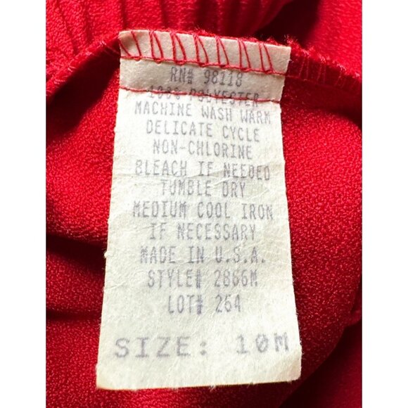 Red Pants Comfortable Elastic Waistband Pullon Stretch Leg Center Leg Crease MED - Picture 3 of 6